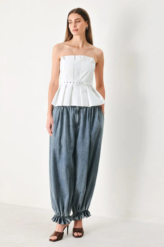 PURE FRAME WOVEN TUBE TOP - TOPS