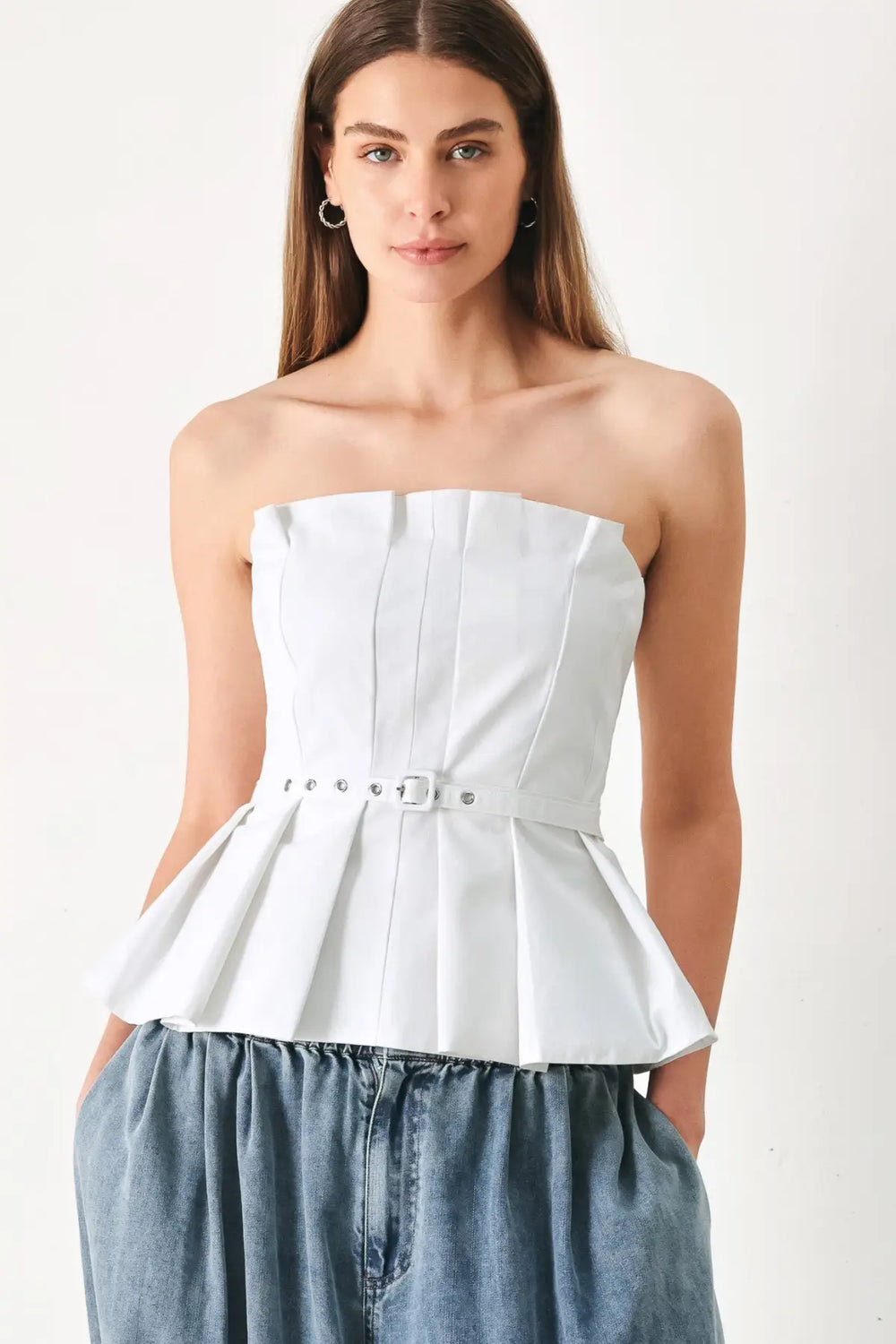 PURE FRAME WOVEN TUBE TOP - WHITE / S - TOPS