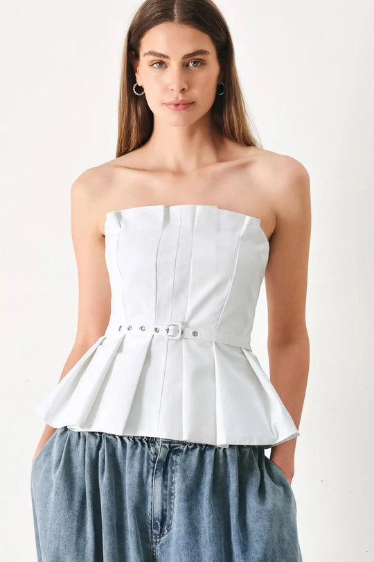 PURE FRAME WOVEN TUBE TOP - WHITE / S - TOPS