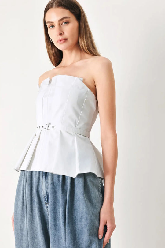 PURE FRAME WOVEN TUBE TOP - TOPS