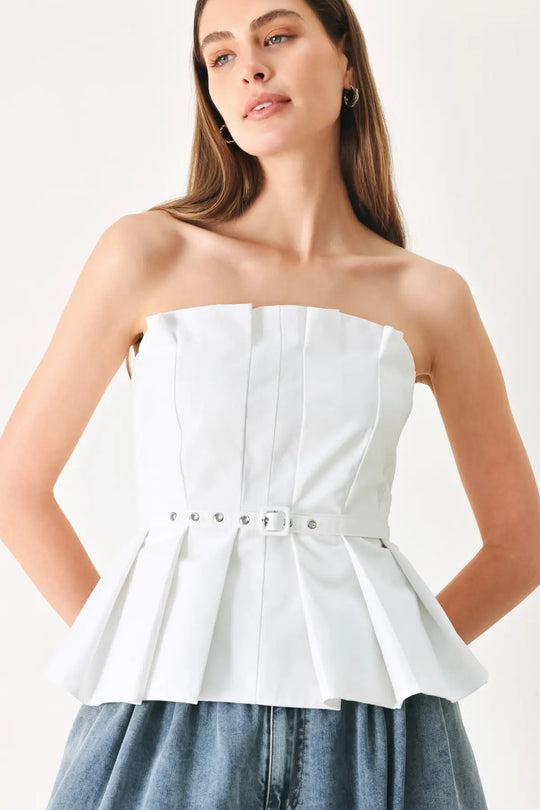 PURE FRAME WOVEN TUBE TOP - TOPS
