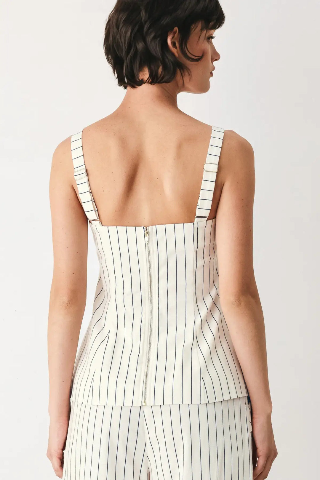 SUTTON STRIPE WOVEN TOP - TOPS