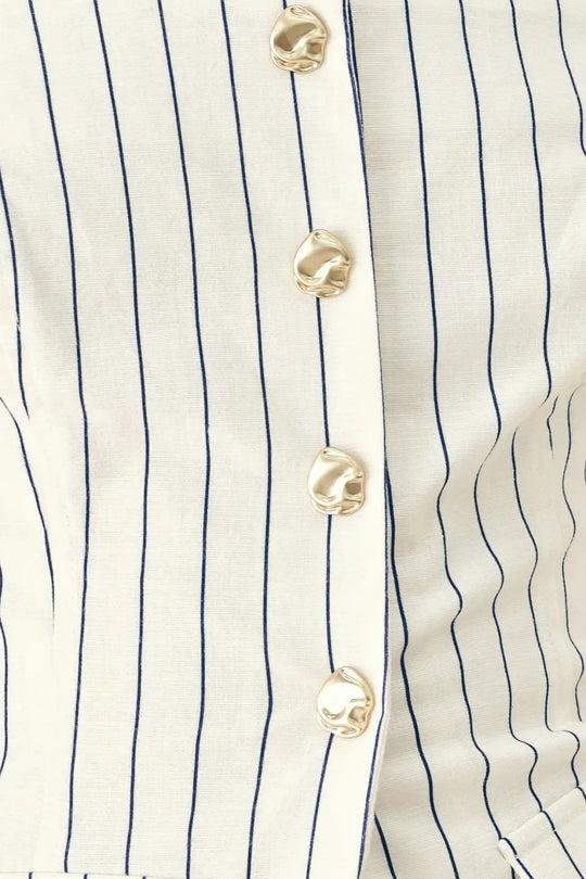 SUTTON STRIPE WOVEN TOP - TOPS