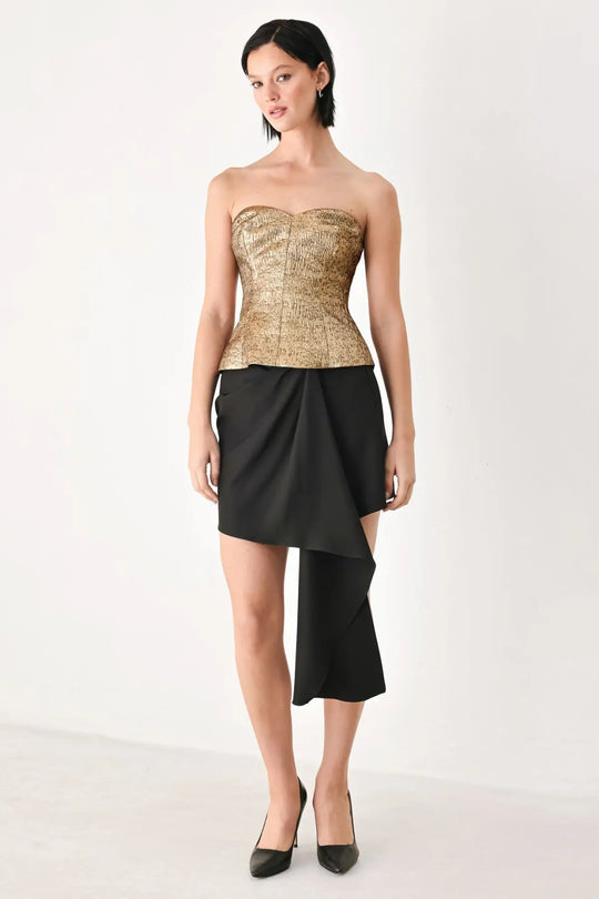 GOLD RUSH METALLIC SWEETHEART TUBE TOP