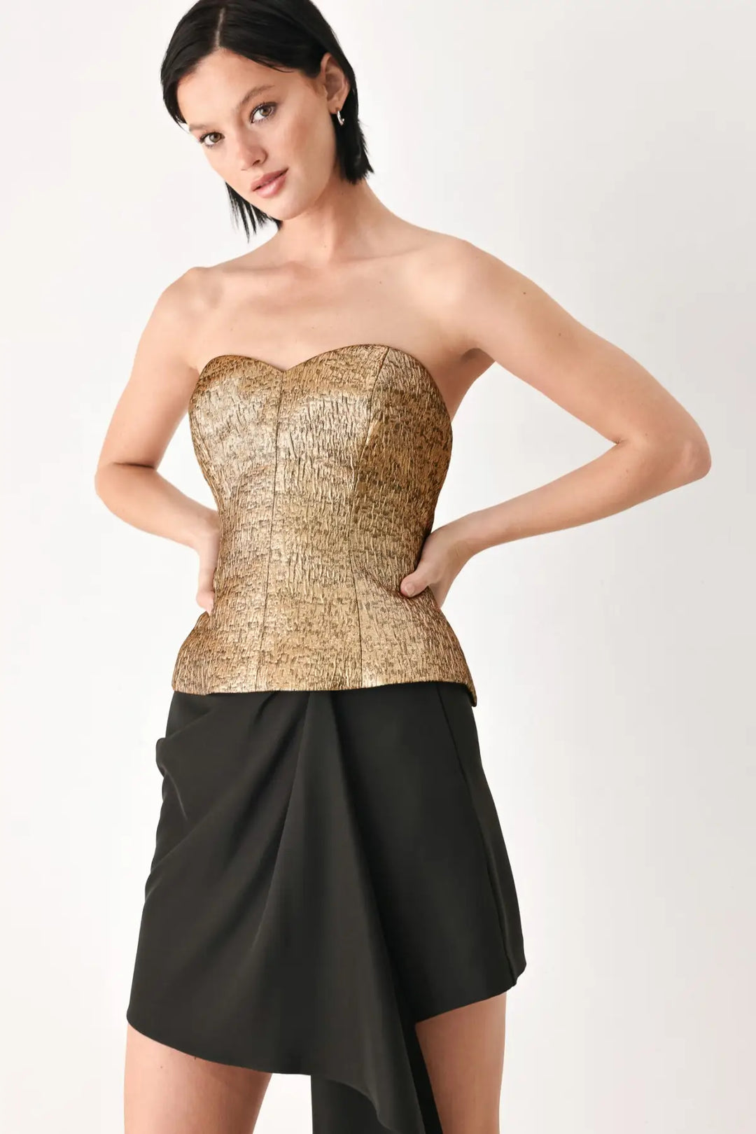 GOLD RUSH METALLIC SWEETHEART TUBE TOP