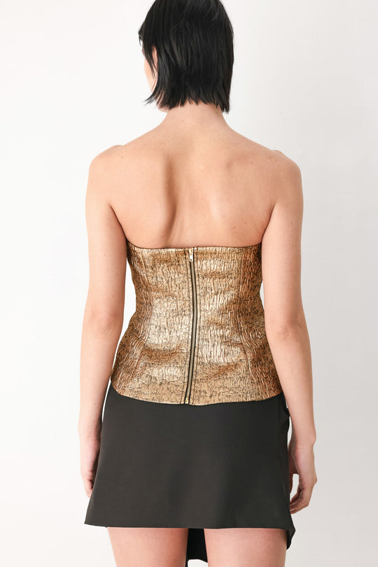 GOLD RUSH METALLIC SWEETHEART TUBE TOP