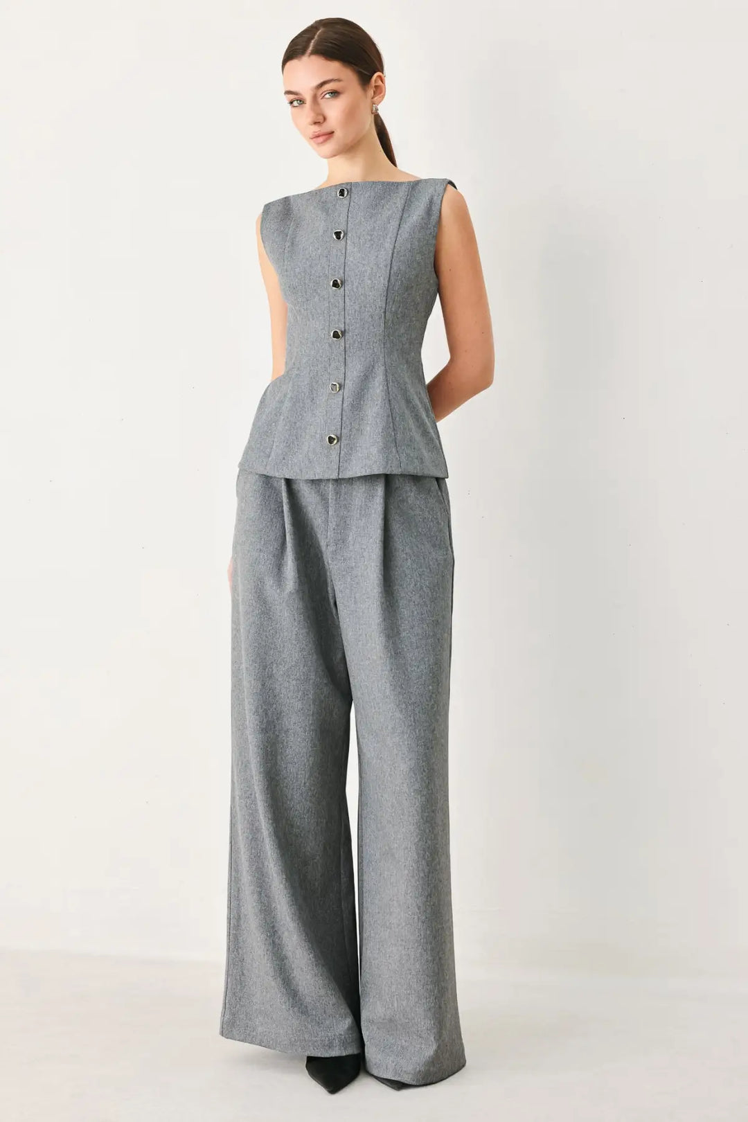 GRANITE FLOW WOVEN TOP - TOPS