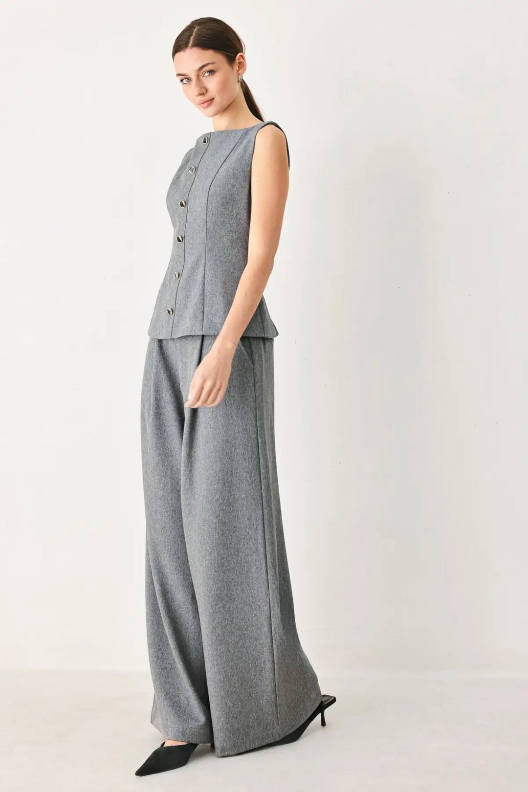 GRANITE FLOW WOVEN TOP - TOPS