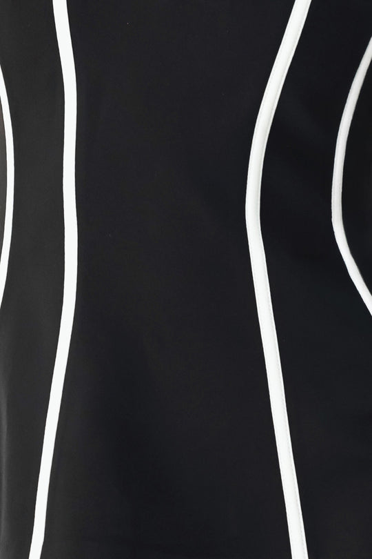 BLACK AND WHITE REIGN WOVEN TUBE TOP