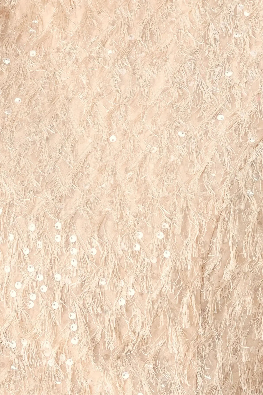 CHAMPAGNE WHISPER SEQUIN EYELASH MESH CROPPED TOP