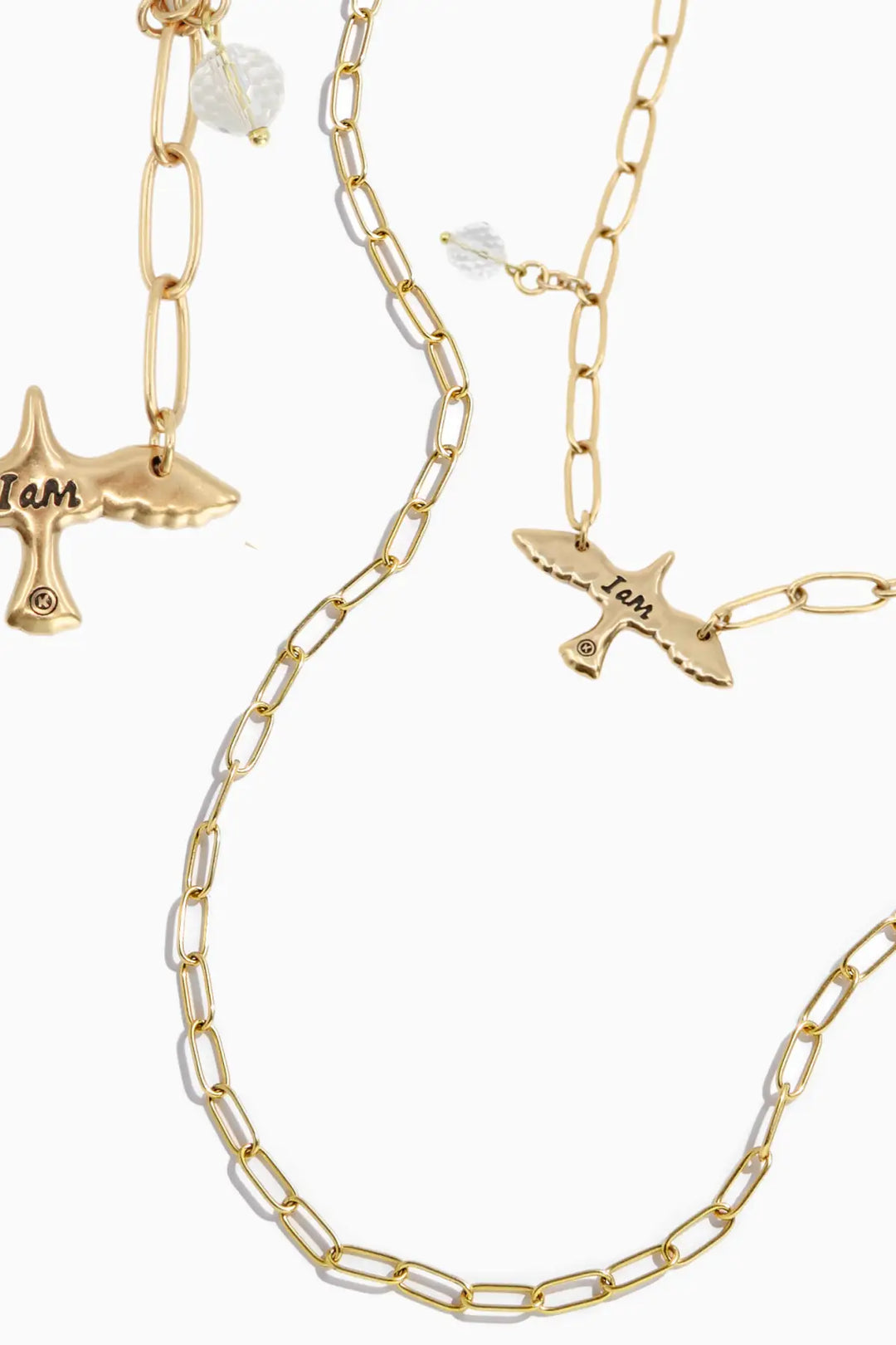 I Am Bird Long Chain Necklace - Antique Gold - Long chain