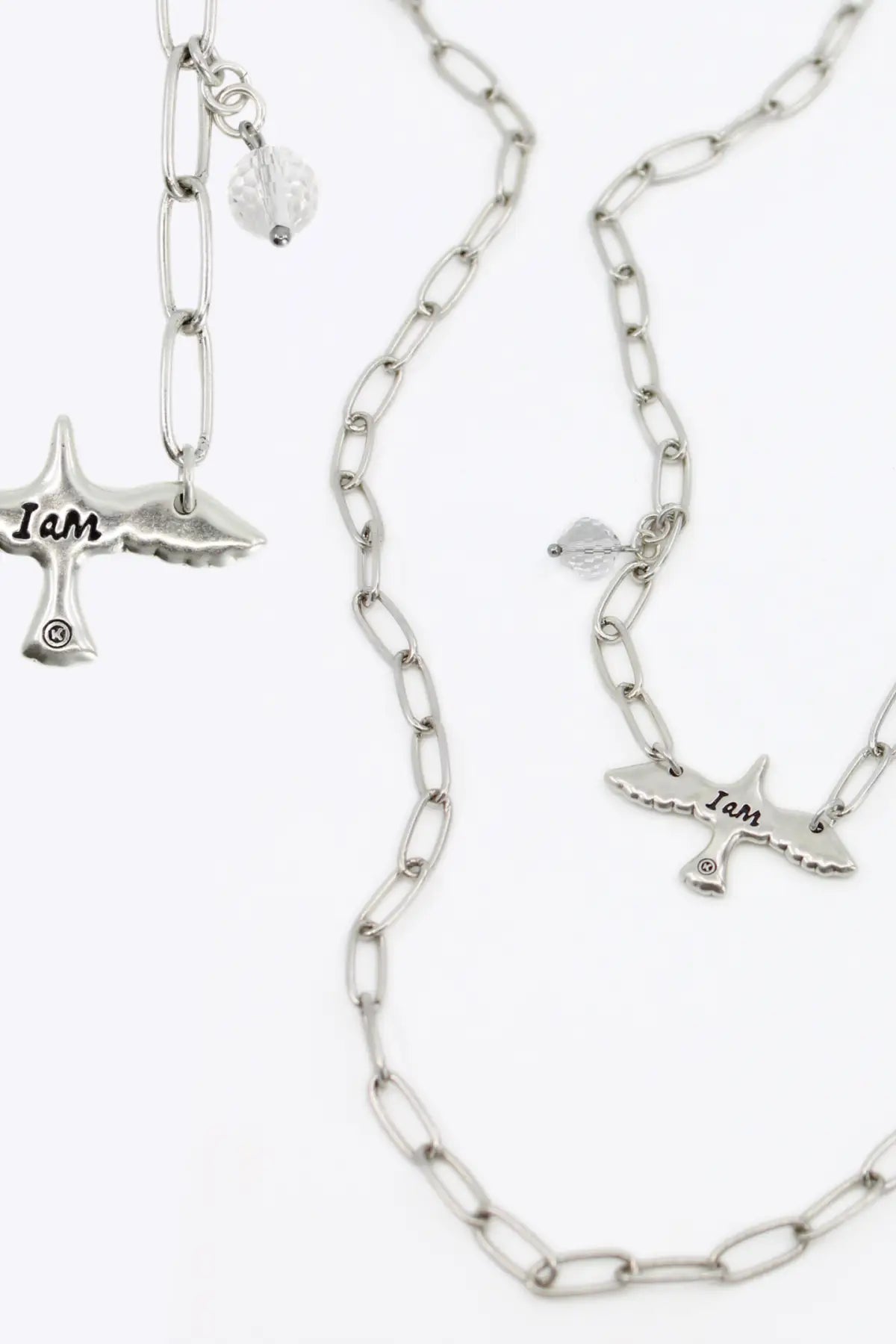 I Am Bird Long Chain Necklace - Silver - Long chain