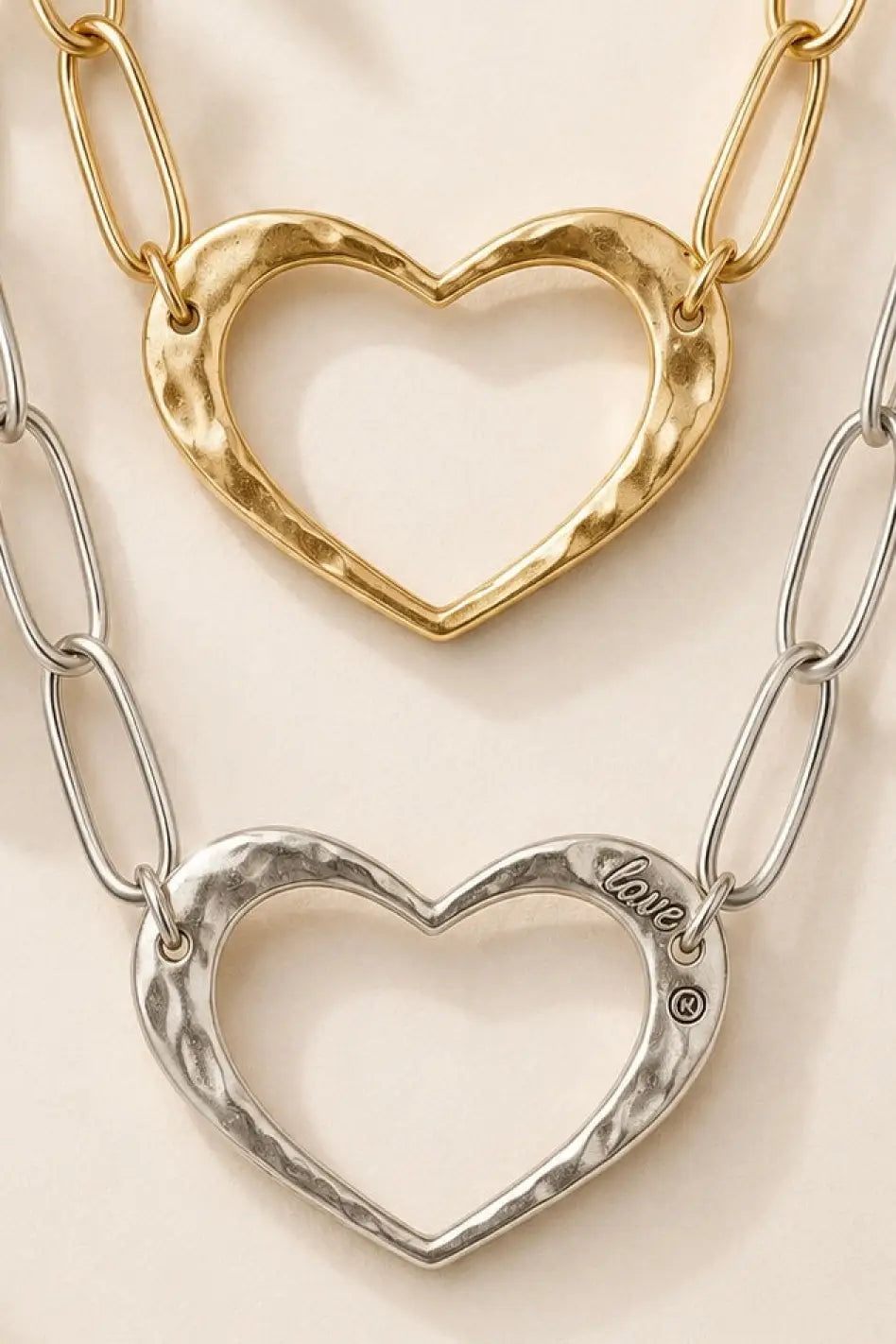 Love Open Heart Long Chain Necklace - Long chain