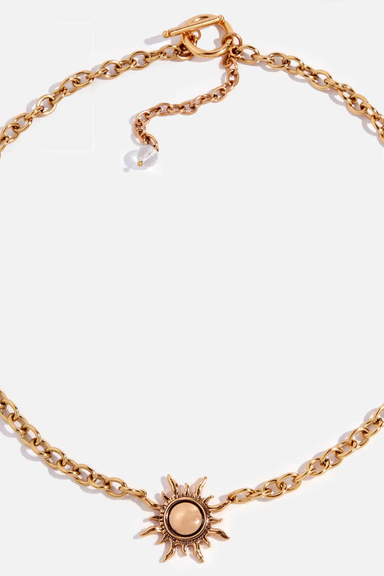 Grateful Sun Choker Necklace - Antique Gold / 18’’ - midi choker