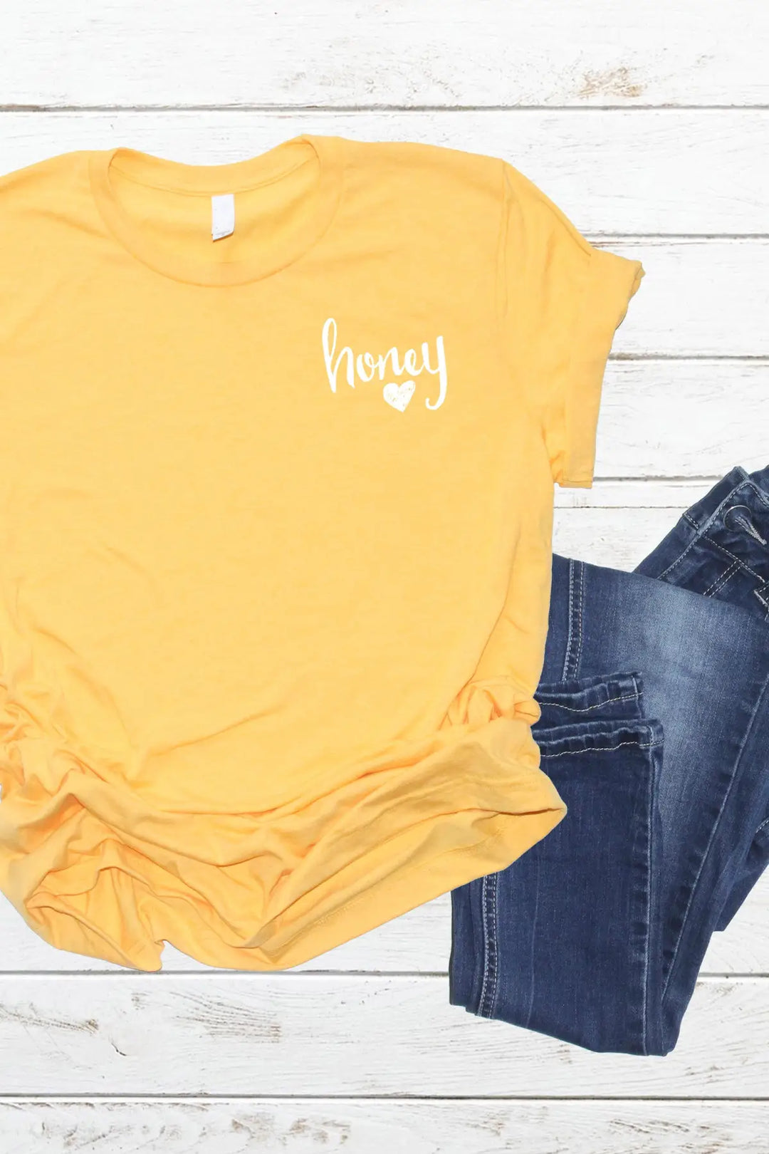Honey Love Yellow Tee - Melissa Jean Boutique