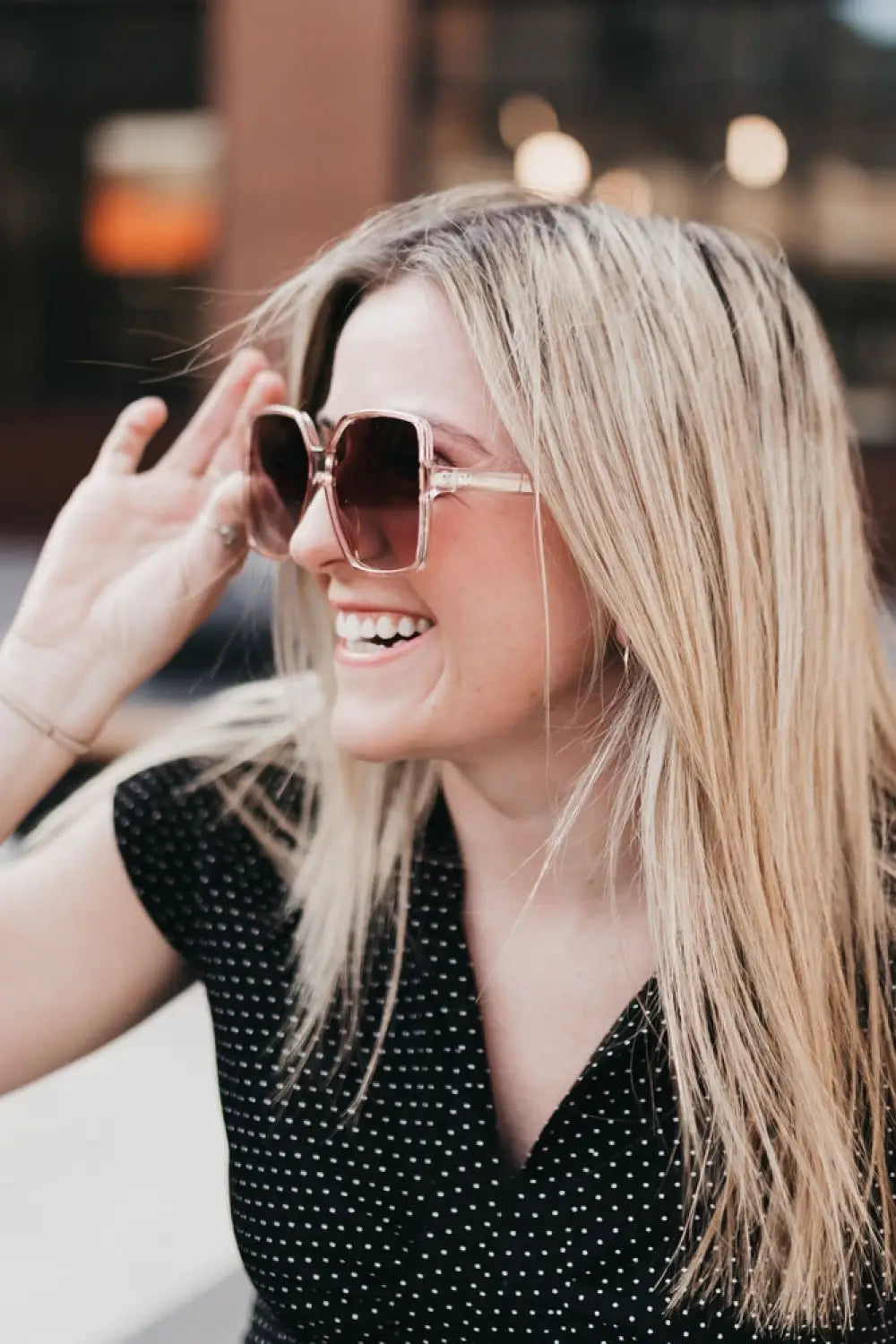 Hanna Hexagon Frame Sunglasses - Sunglasses