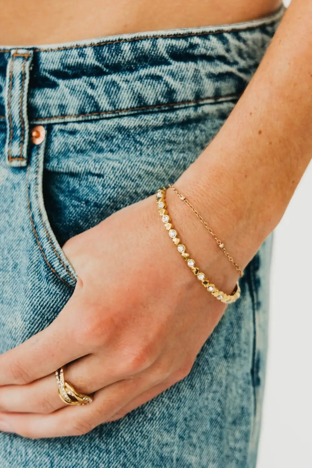 Hearts & Diamonds Hinge Bracelet - WATERPROOF - Bracelet