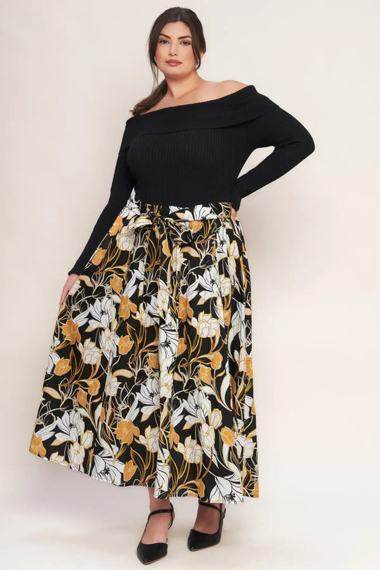 TWIST ON TIMELESS WOVEN MIDI DRESS - BLACK / 1X - DRESSES