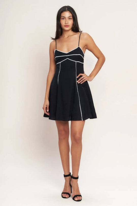 ALL EYES ON YOU WOVEN MINI DRESS - DRESSES