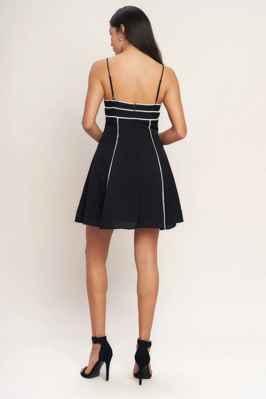 ALL EYES ON YOU WOVEN MINI DRESS - DRESSES