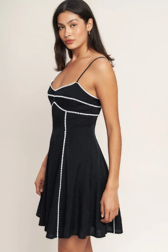 ALL EYES ON YOU WOVEN MINI DRESS - DRESSES