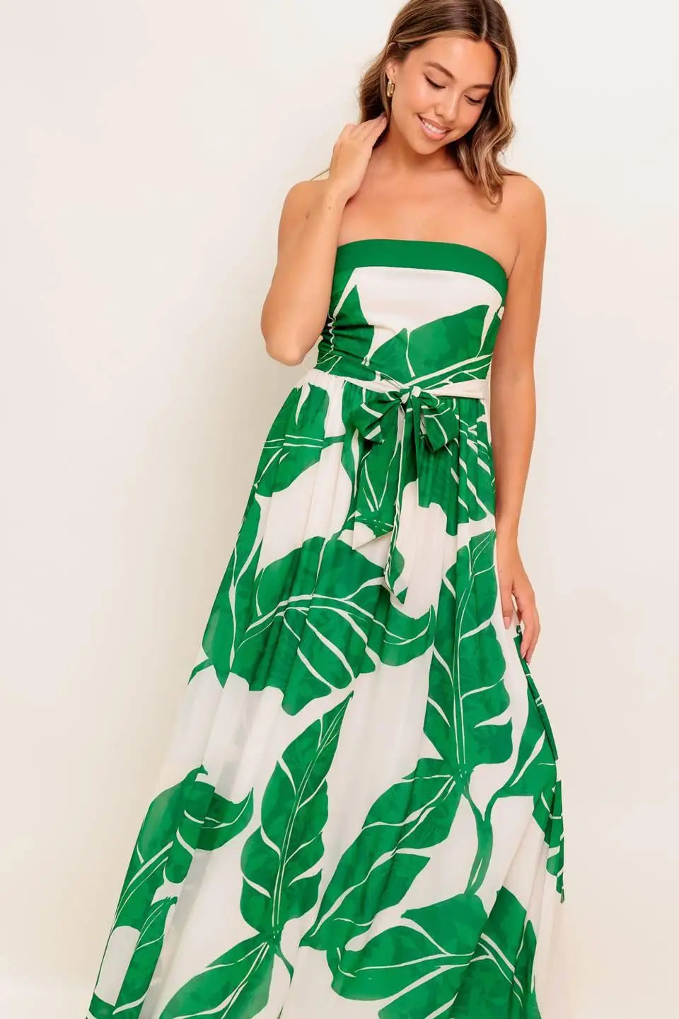 PURE MOMENT GREEN WOVEN ANKLE DRESS - DRESSES