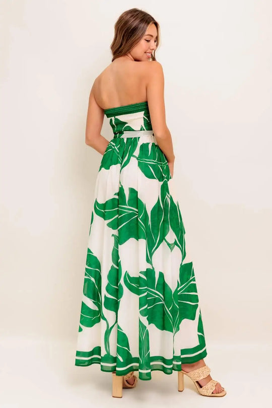 PURE MOMENT GREEN WOVEN ANKLE DRESS - DRESSES
