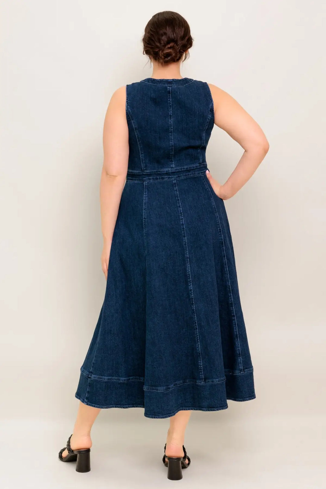 RAW BEAUTY DENIM MIDI DRESS - DRESSES
