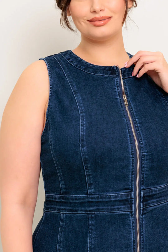 RAW BEAUTY DENIM MIDI DRESS - DRESSES