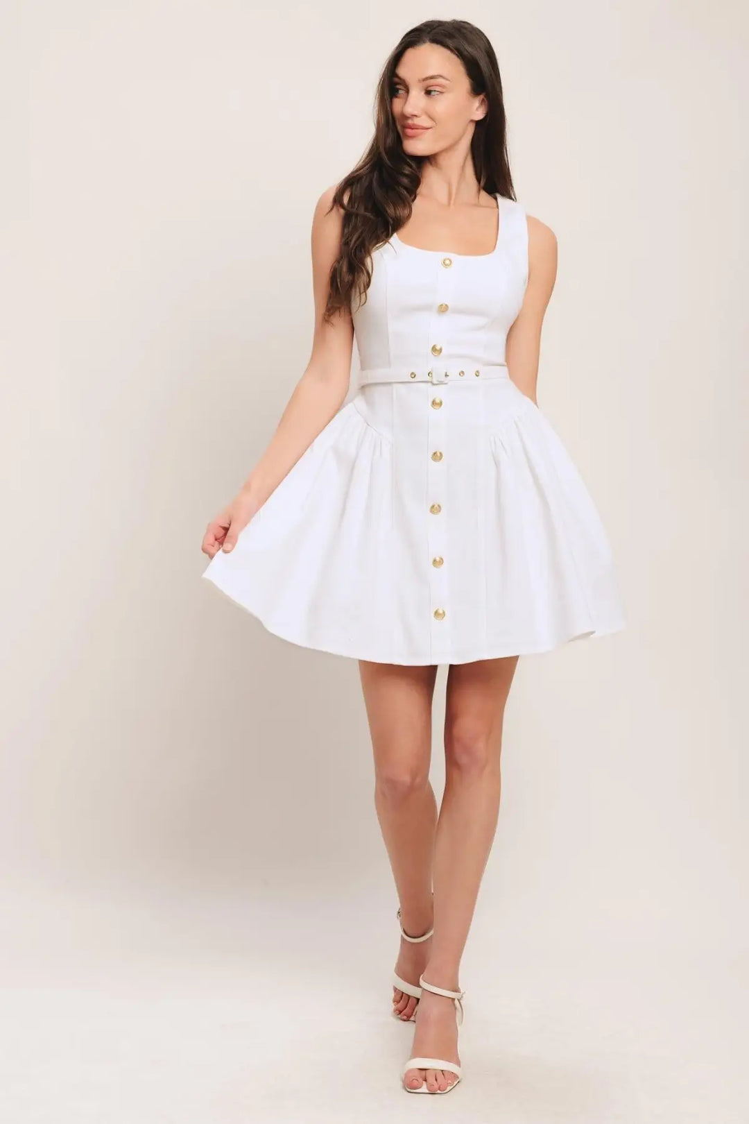 ALYSSA WOVEN MINI DRESS - DRESSES