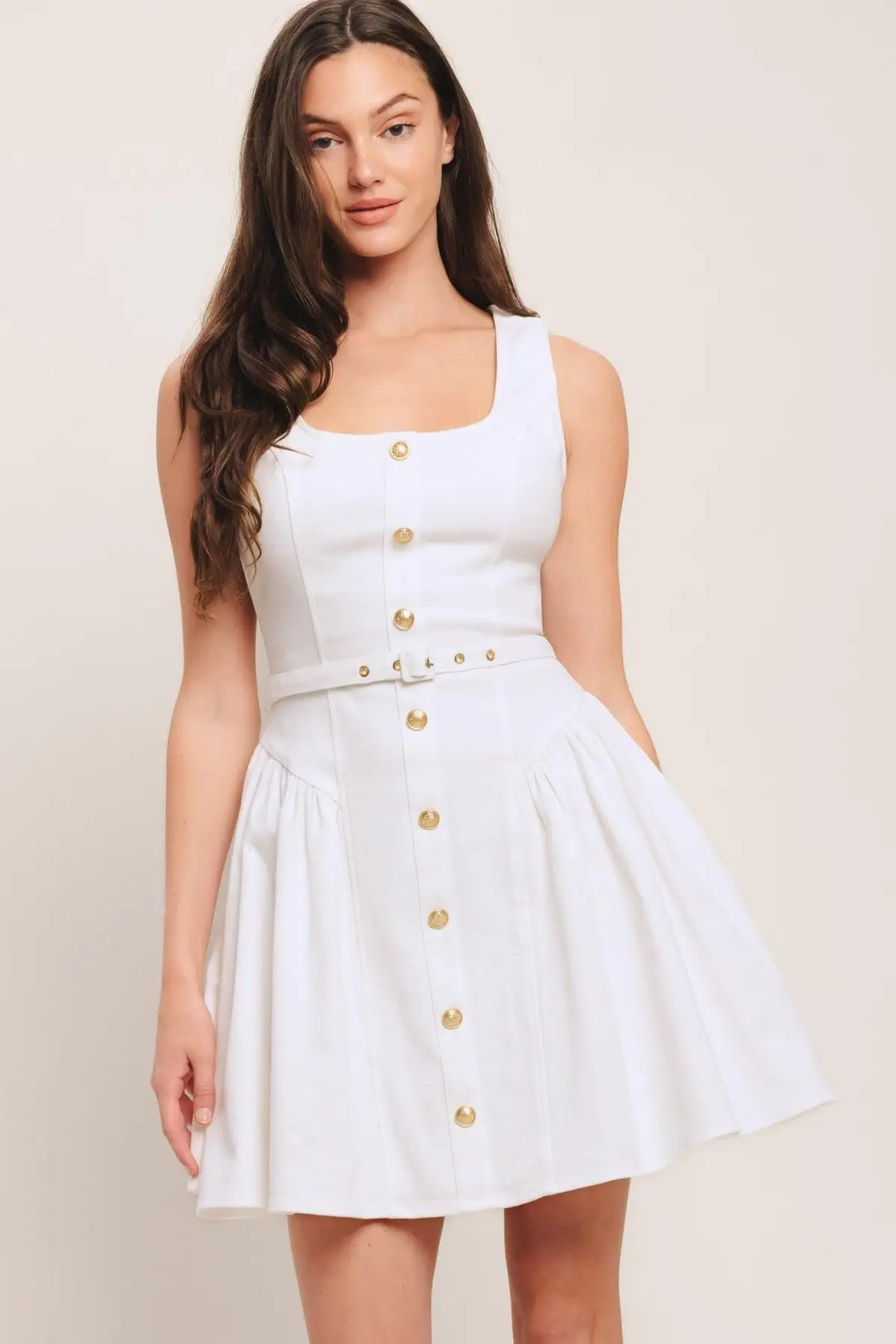 ALYSSA WOVEN MINI DRESS - DRESSES