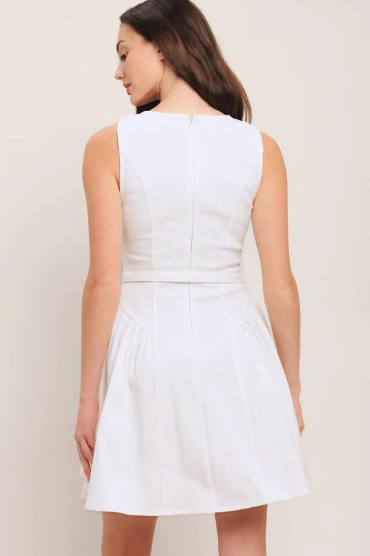 ALYSSA WOVEN MINI DRESS - DRESSES