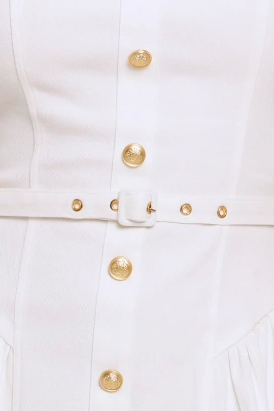 GOLDEN MILK WOVEN MINI DRESS - DRESSES