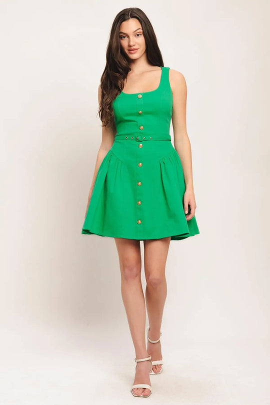 ALYSSA WOVEN MINI DRESS - DRESSES