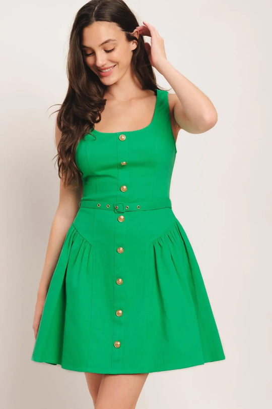 ALYSSA WOVEN MINI DRESS - DRESSES