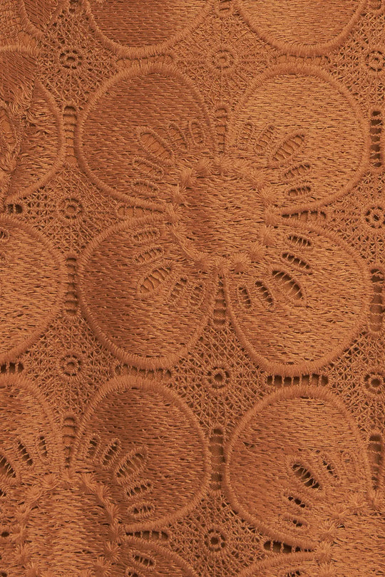 AUTUMN BLOOM WOVEN LACE MINI DRESS - DRESSES