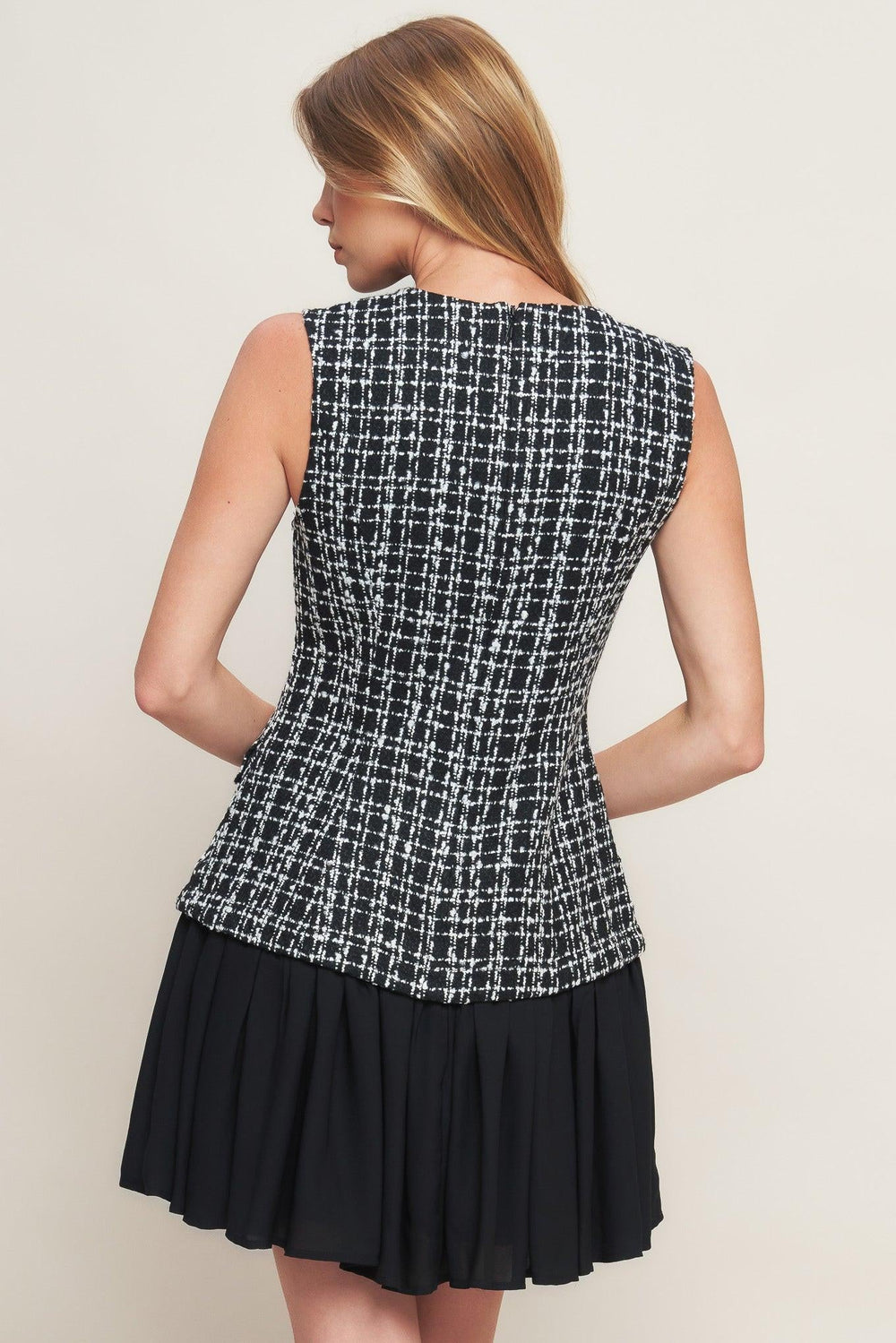 MODERN ICON TWEED WOVEN MINI DRESS - MELISSA JEAN