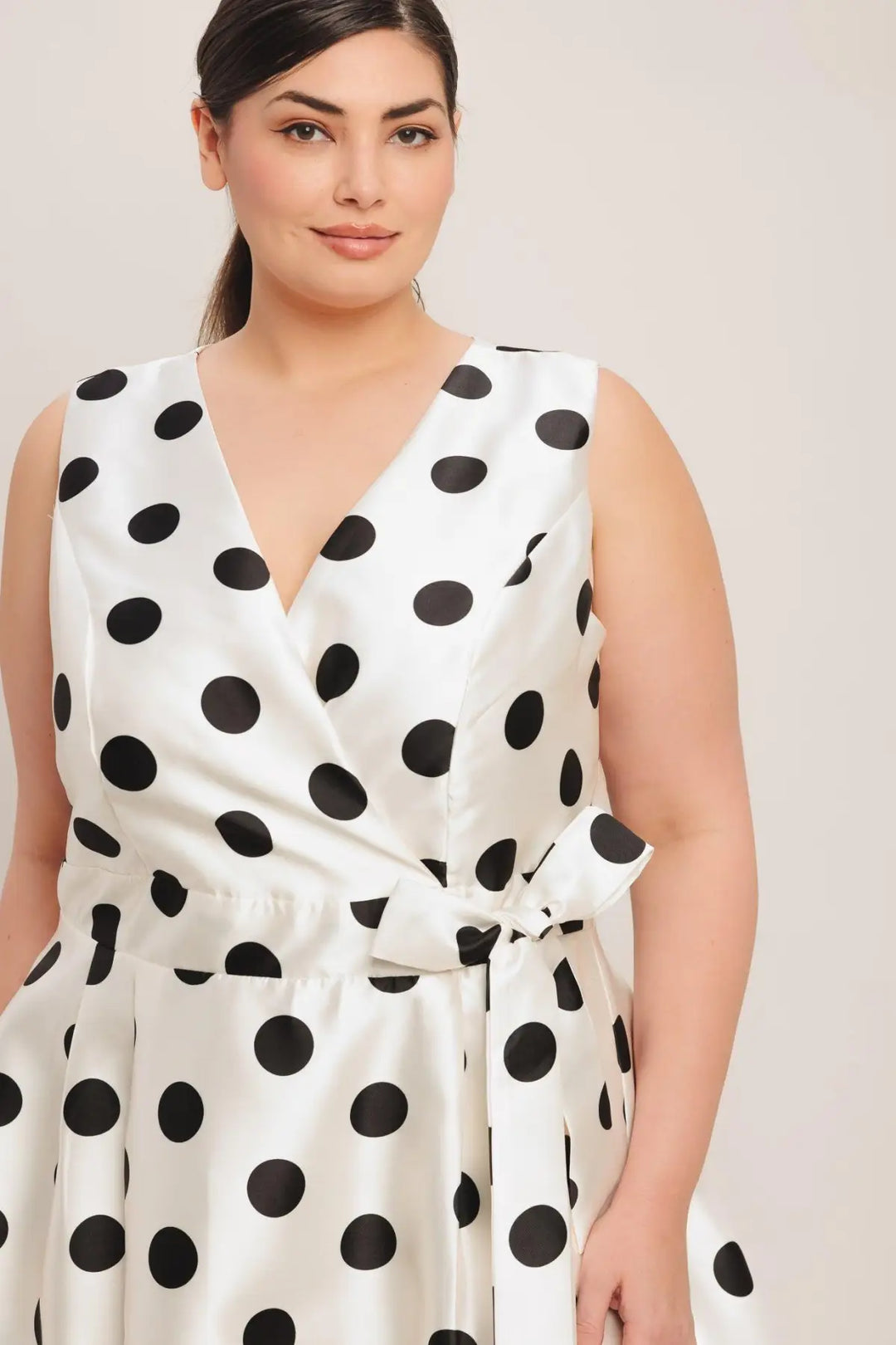 CAFÉ NOIR POLKA WOVEN MIDI DRESS - DRESSES