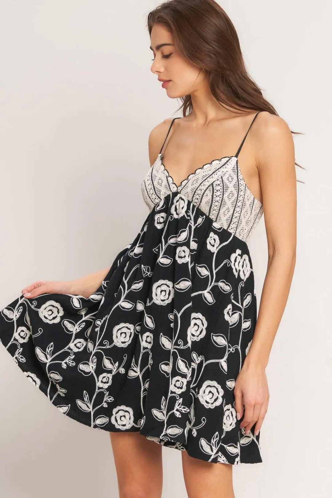 DARK ROMANCE WOVEN MINI DRESS - DRESSES