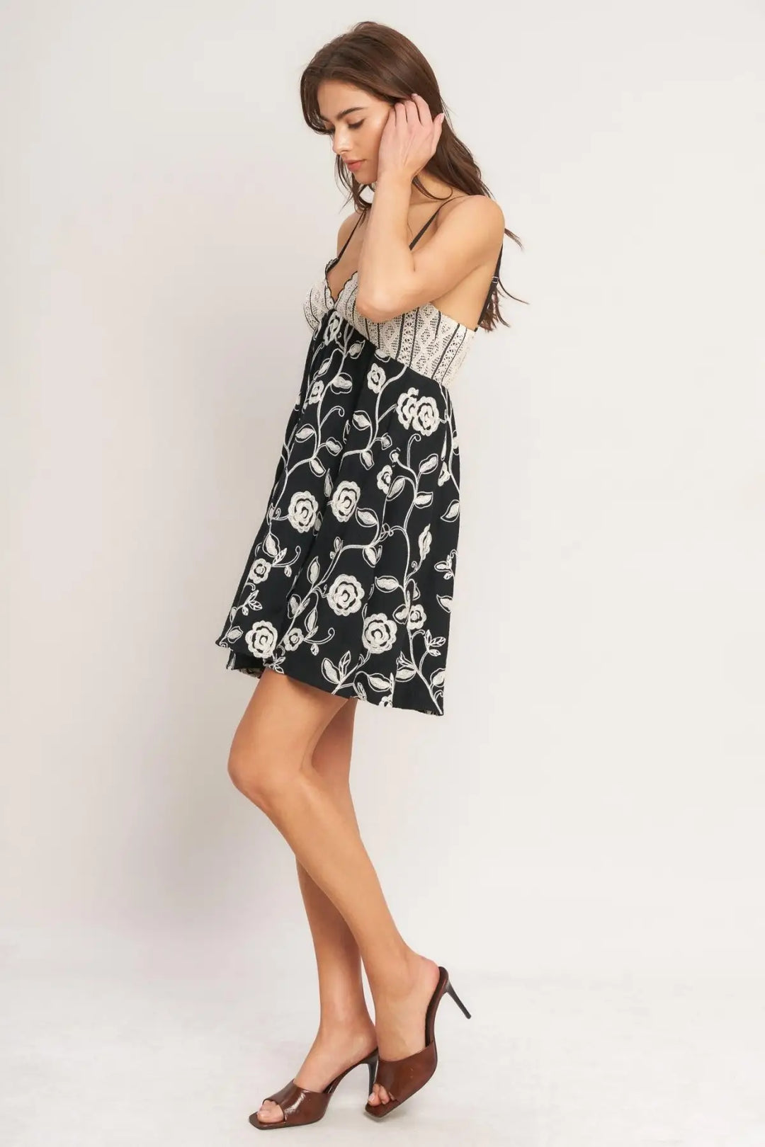 DARK ROMANCE WOVEN MINI DRESS - DRESSES