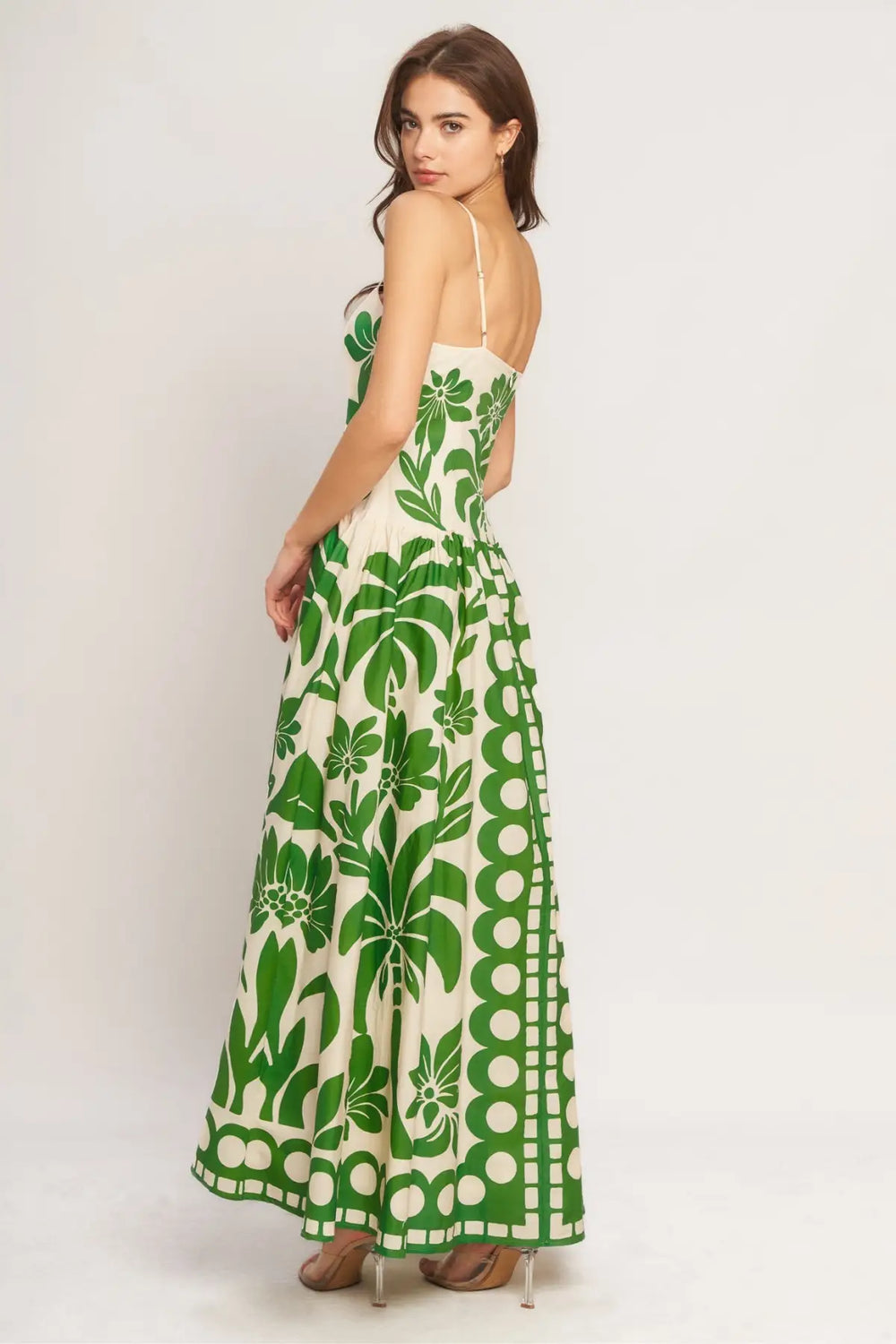 EMERALD PALM PARADISE WOVEN MAXI DRESS - DRESSES