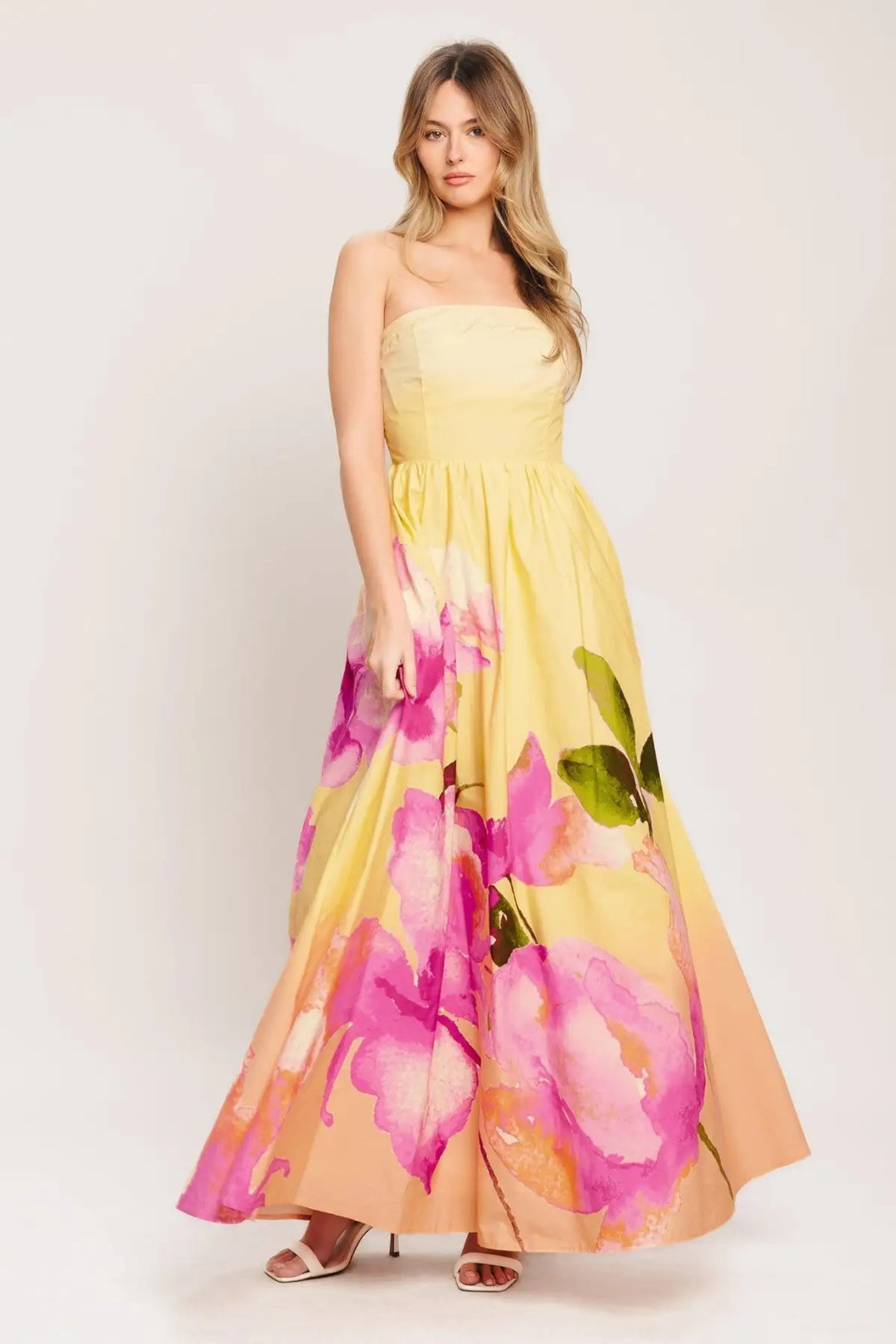DREAMY OMBRE WOVEN MAXI DRESS - LIGHT YELLOW / S - DRESSES