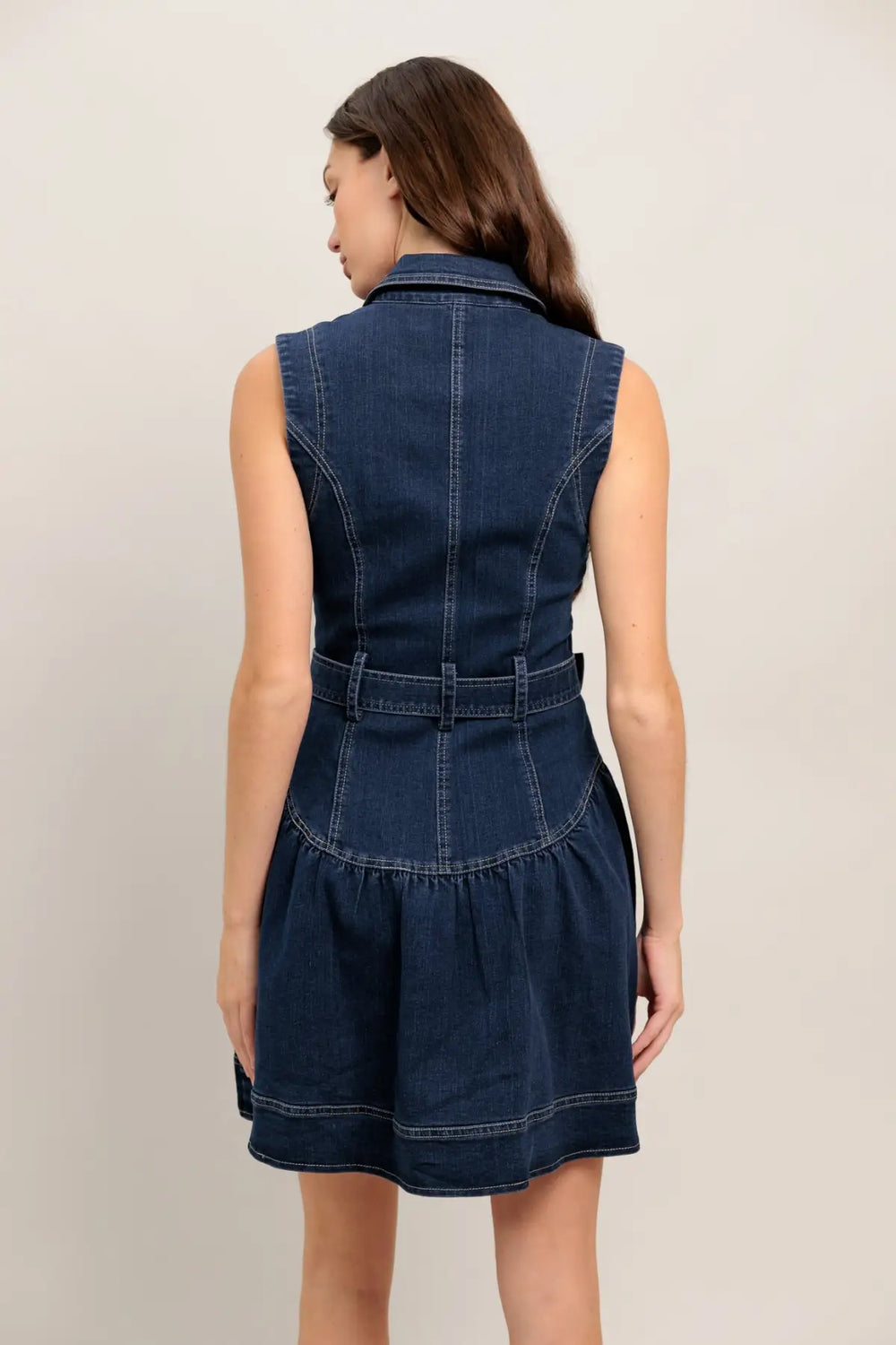 MADE TO FLATTER DENIM MINI DRESS - DRESSES