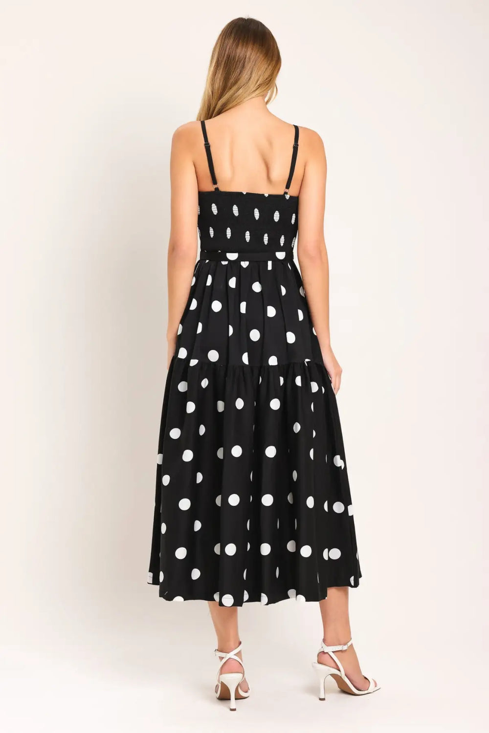 MONROE DOT WOVEN MIDI DRESS - DRESSES