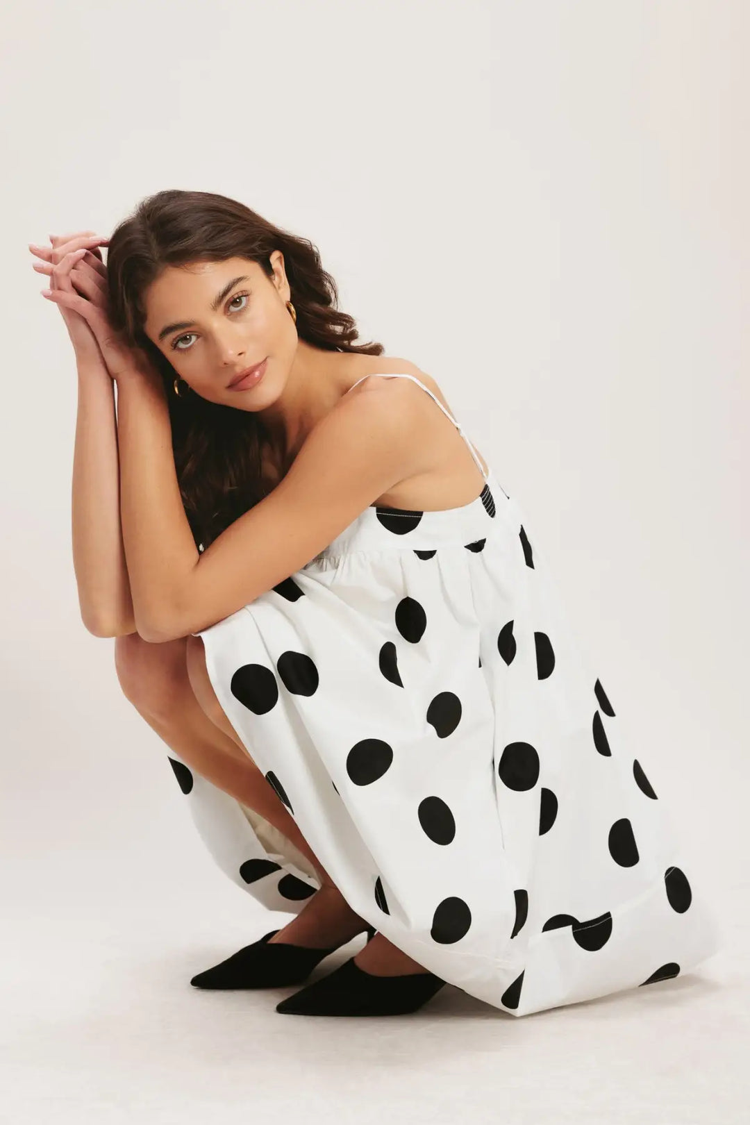 RUNWAY POLKA WOVEN MINI DRESS - DRESSES