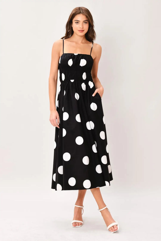 DOT THEORY WOVEN MIDI DRESS - DRESSES