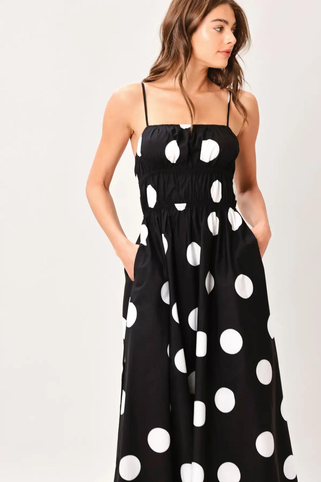 DOT THEORY WOVEN MIDI DRESS - DRESSES
