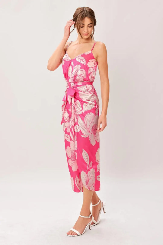 BOLD PETALIA WOVEN MIDI DRESS - DRESSES