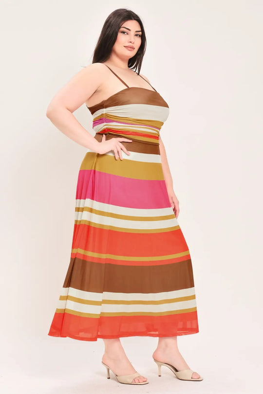 HEAT WAVES POWER MESH MIDI DRESS - DRESSES