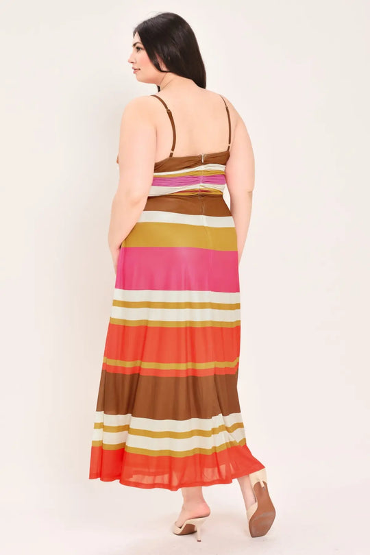 HEAT WAVES POWER MESH MIDI DRESS - DRESSES